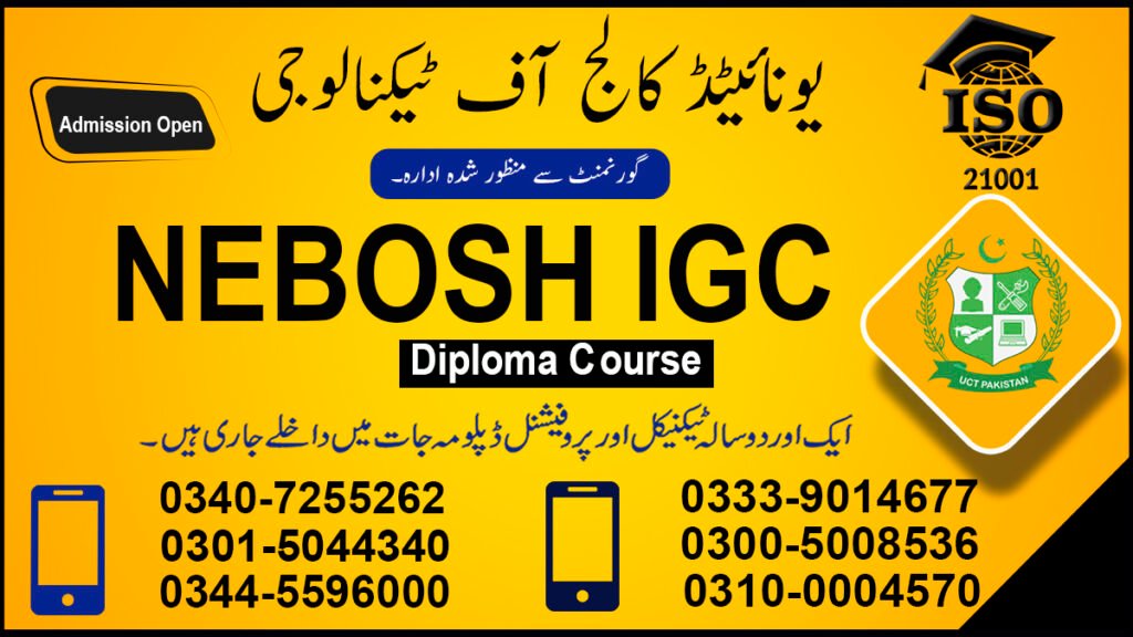 Nebosh Course in Sialkot 0301-5044340